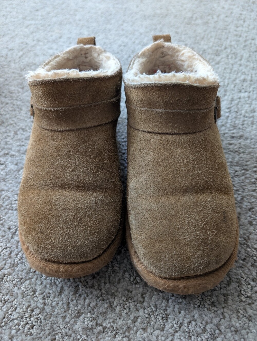 Cozy Bearpaws Suede Slip-On Ankle Boot - Tan